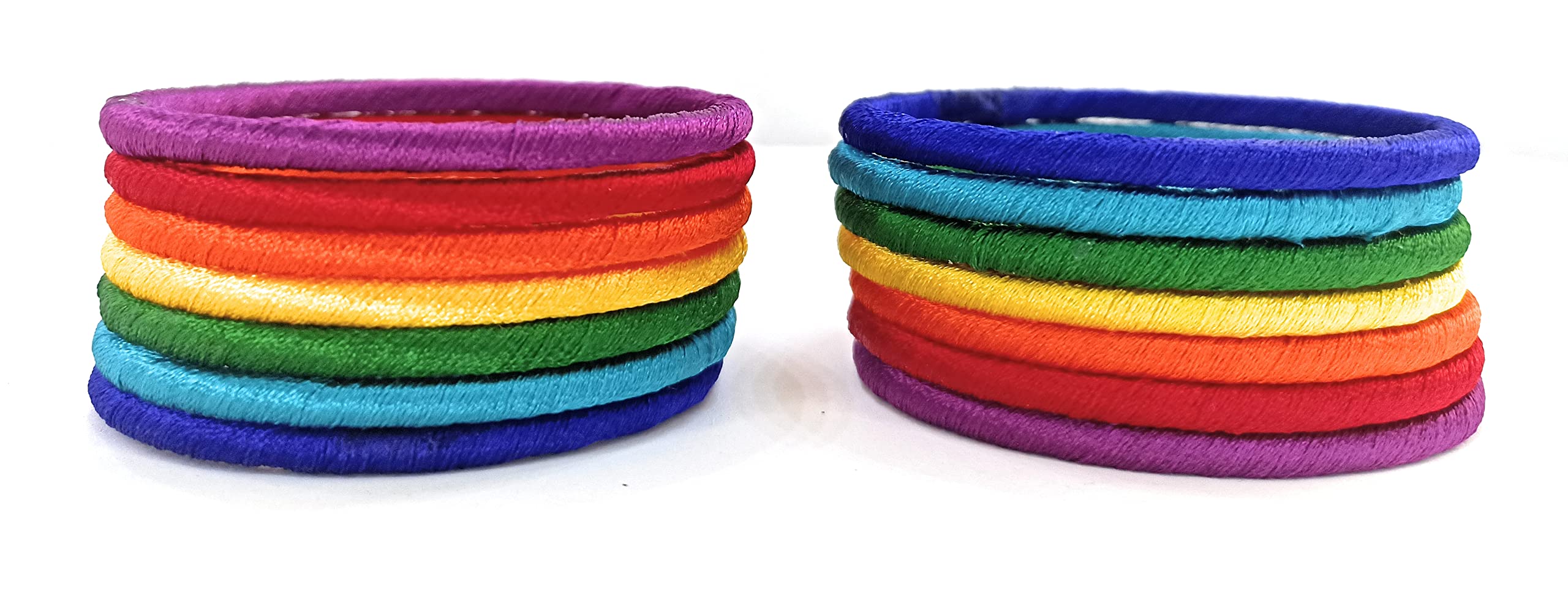 SBS Handcrafted Rainbow shades Silk Thread bangles for girl child (5-7 year old girl child(55 mm diameter)) (B0BFM1Y5RB) Amazon Price History, Amazon Price Tracker