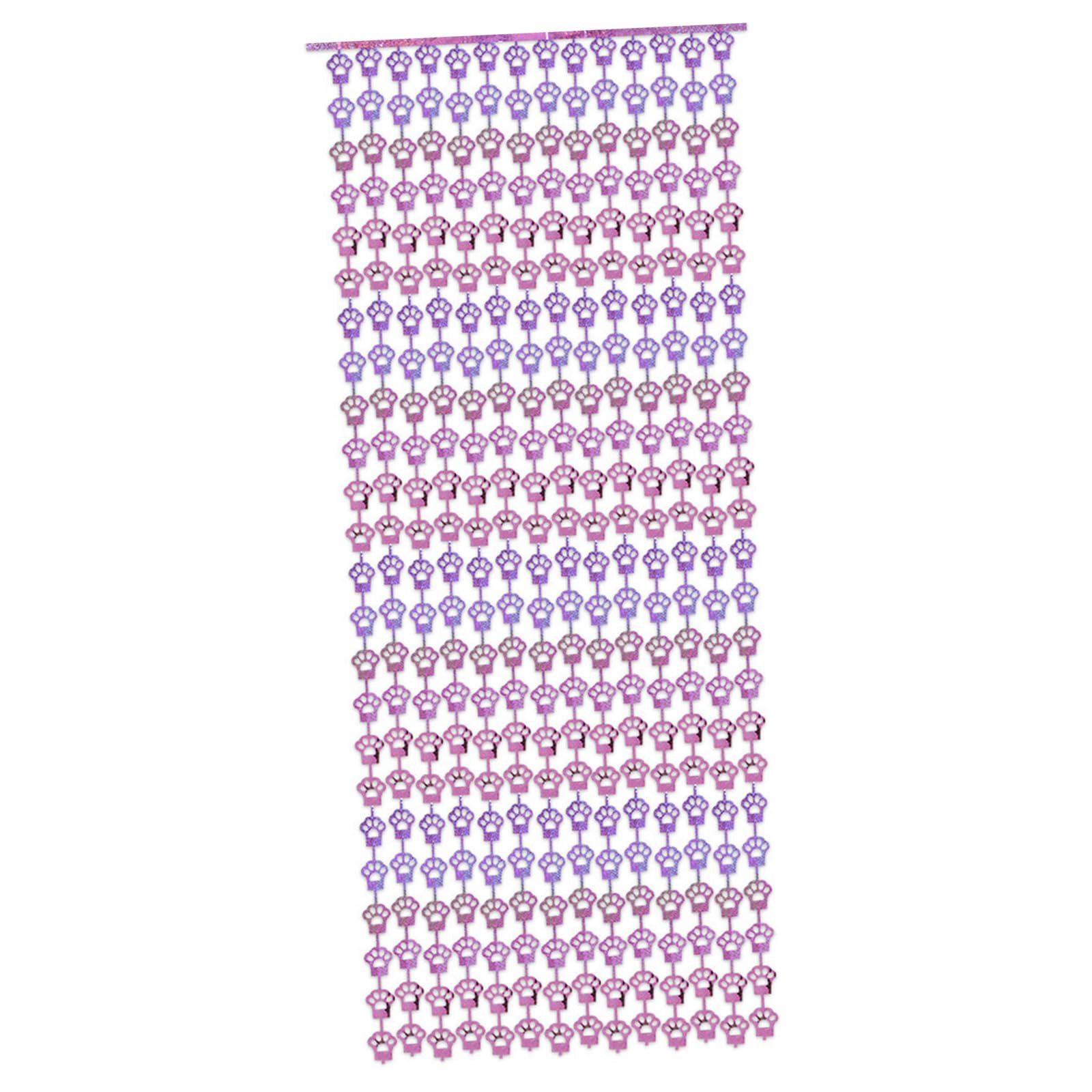 Kalttoy Pet Paws Foil Fringes Backdrops Party Decoration 3.28x6.56ft Metallic Tinsel Photo Backdrops Curtains for Pet Birthday Fringes Curtain