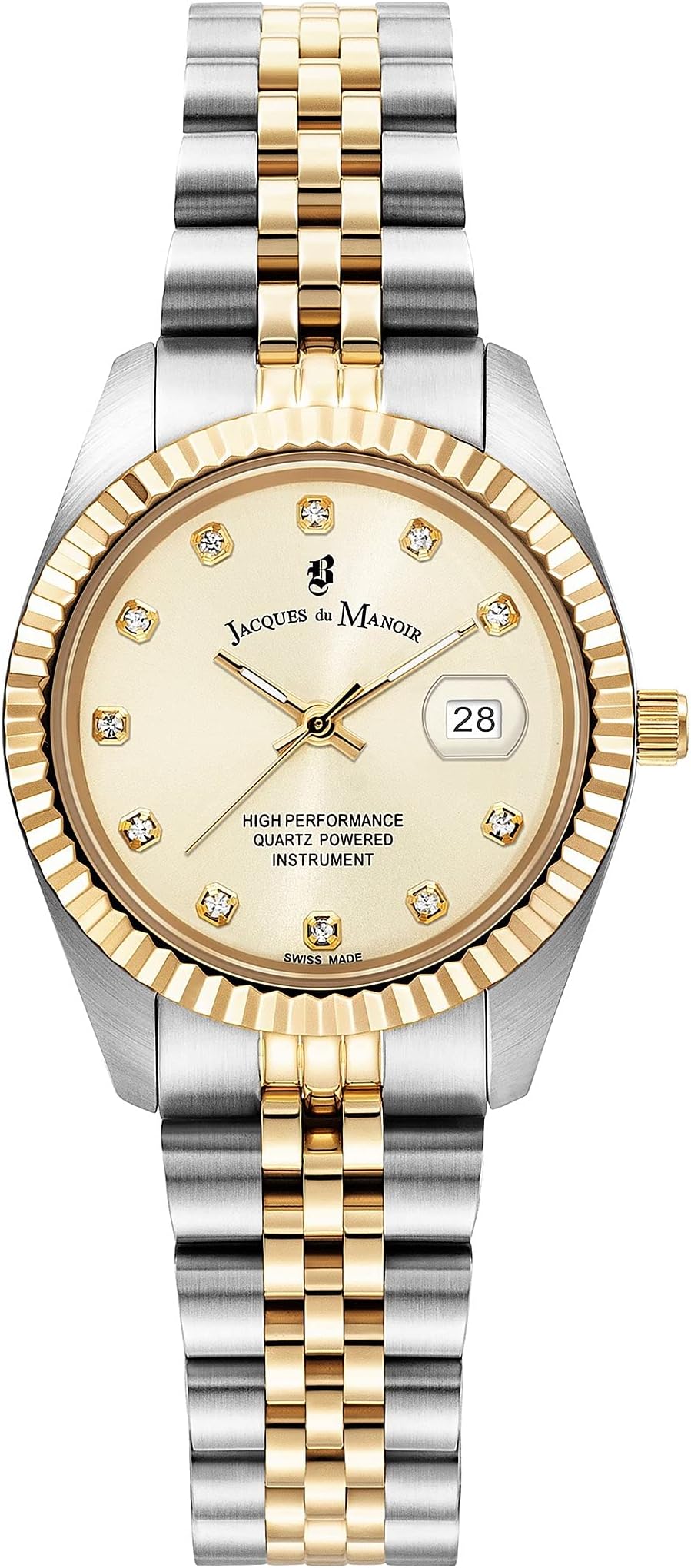 Jacques Du Manoir Ladies Swiss Made Inspiration Gold Plated Stainless Steel Bracelet Watch