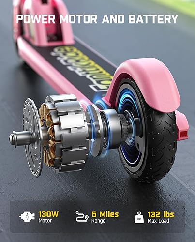 Miniatura 6 de C9 Electric Scooter for Kids Ages 8+, 610MPH, 5 Miles Range, LED Display, Adjustable Height, Foldable, Rubber Wheels, Lightweight, Gifts for Boys