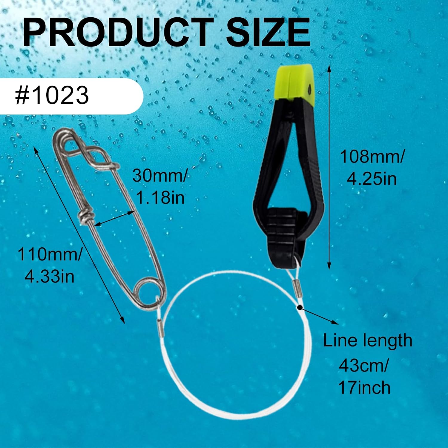 EUPHENG Downrigger Line Release Clips, 18-Inch Leader with Snap, Weight Release Clips for Planer Board Downrigger Trolling Offshore Fishing