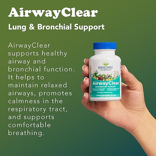 Miniatura 6 de Ridgecrest Herbals AirwayClear, suplementos de apoyo para la salud pulmonar y la respiración con fruta Schisandra, corteza de cassia y raíz de