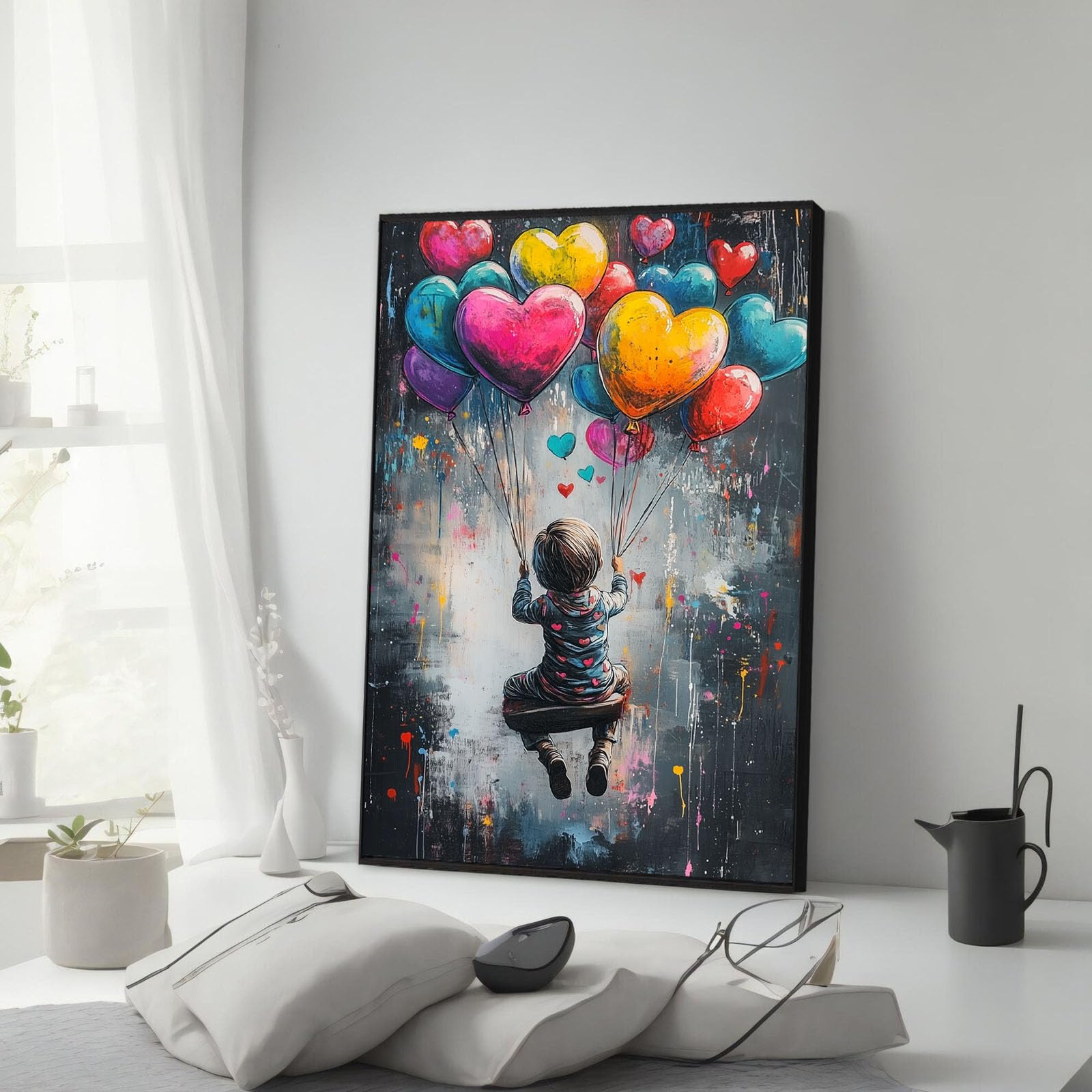 Wall Clock Flying Balloon カリモク BANKSY Wall Clock Flying Balloon カリモク BANKSY banksy-graffiti