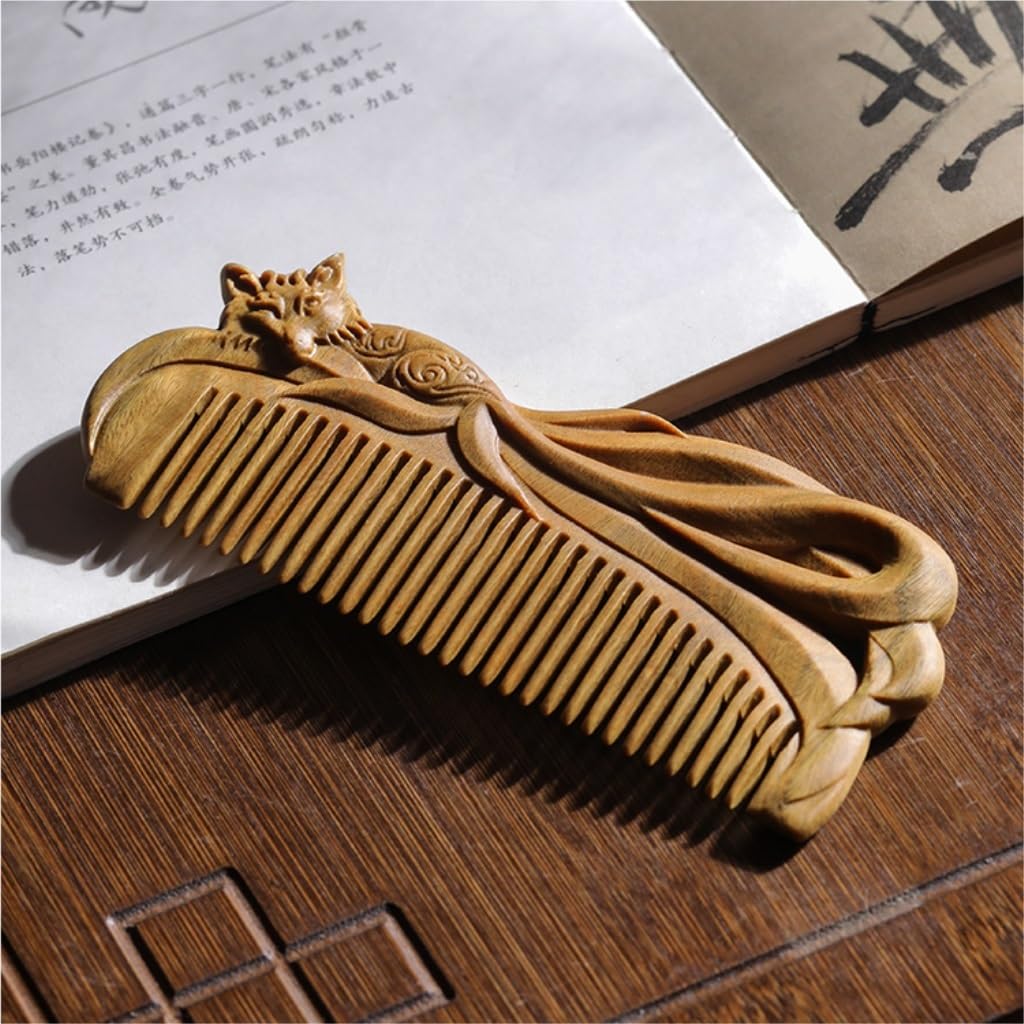 Peruka Grzebień Wooden Fine-toothed Comb for Home Massage Comb for Women's Curly Hair Comb for Men's Short Hair Duże grzebienie do włosów