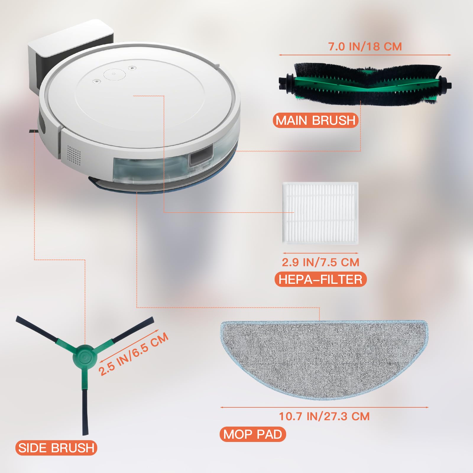 Kit d'accessoires pour iRobot Roomba Combo Essential Y0112/Y0110