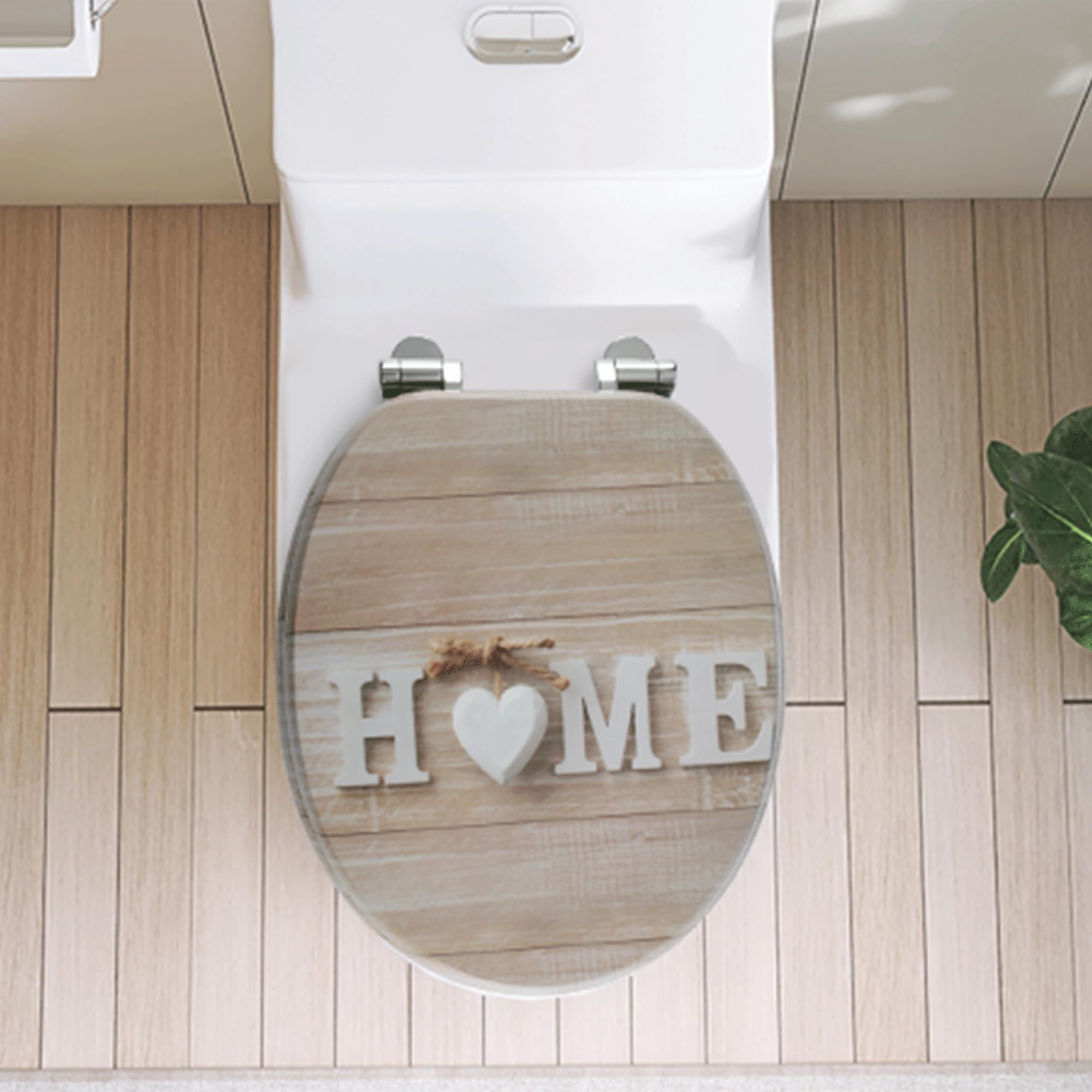 SINOBATH,Sedile WC - Copriwater Universale di alta qualità in legno, tanti motivi colorati, seduta comoda, facile da montare con istruzioni di montaggio