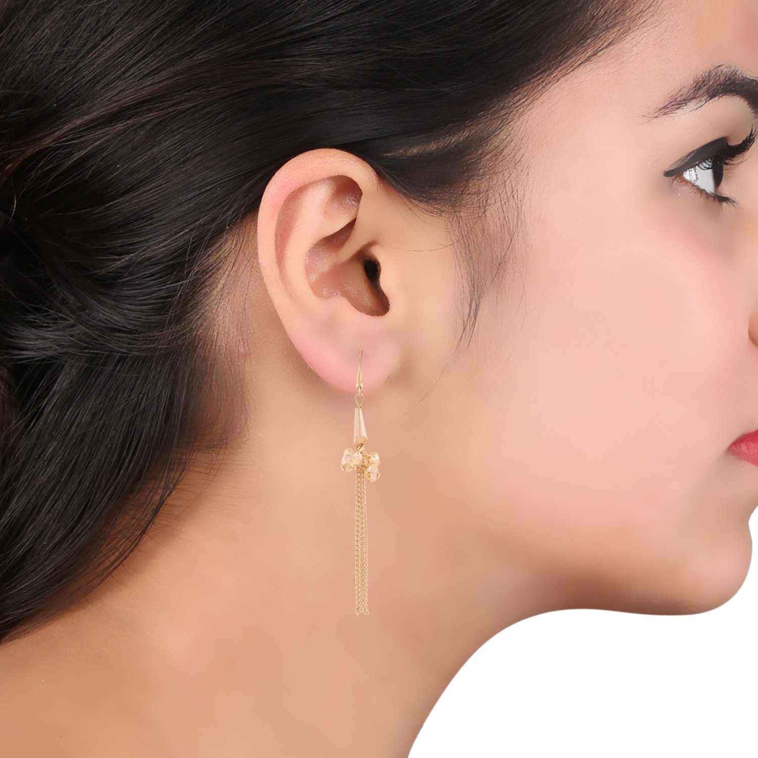 Plated Diamond & Crystals Stud Earring