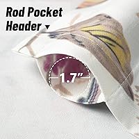 Vista 50 de VOGOL Cenefas con patrón de pájaros para ventanas de cocina, cenefa texturizada de lino con estampado floral y pájaros para ventanas pequeñas