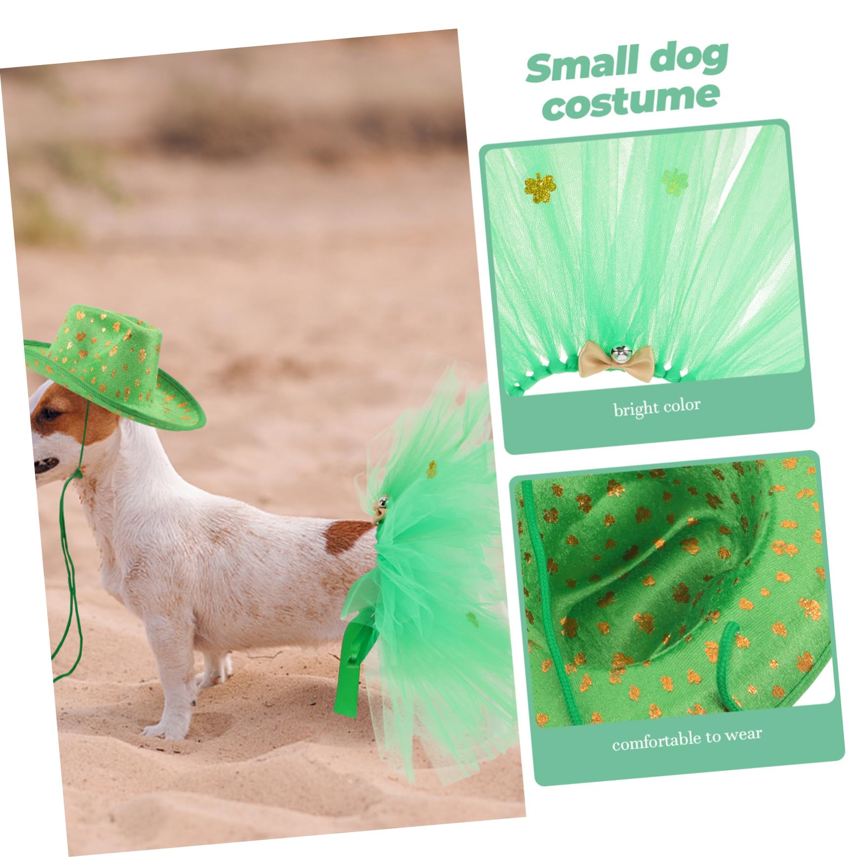BESPORTBLE 4 Set Pet Vestiti per Le Vacanze Animali Domestici Cappello Gatto di San Patrizio Costume Dell'Animale Domestico Cane Cosplay Prop Cane di San Patrizio Costume