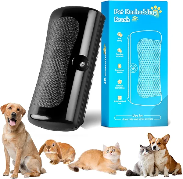 Grooming Pro Deshedding Brush, 2026 Upgraded Groomingpro Deshedding Dog Brush 2.0- Pet Hair Remover Comb, Professional Dog Brush for Shedding Short Haired and Long Haired Dogs Cats Rabbit Horse