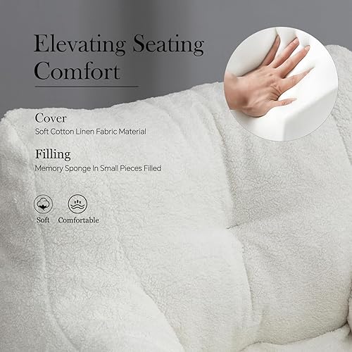 Miniatura 20 de Puf de tela de peluche ultra suave con relleno, sofá perezoso para adultos, niños, adolescentes, moderno y cómodo sofá de ocio para dormitorio, sala