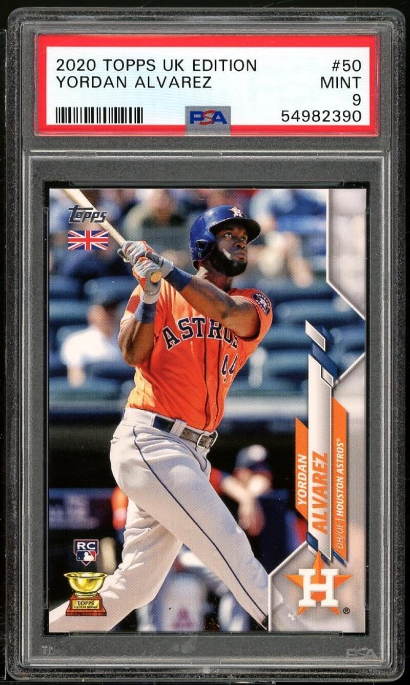 Yordan Alvarez Rookie Card 2020 Topps UK Edition #50 PSA 9 - Baseball Slabbed Rookie Cards