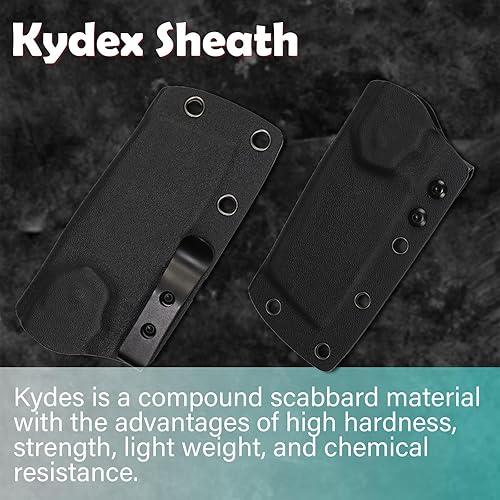 Miniatura 4 de KANSEPT Cuchillos Korvid S Cuchillo de hoja fija con hoja 14C28N de 2.9 pulgadas, mango verde hierba G10, funda Kydex para llevar todos los días