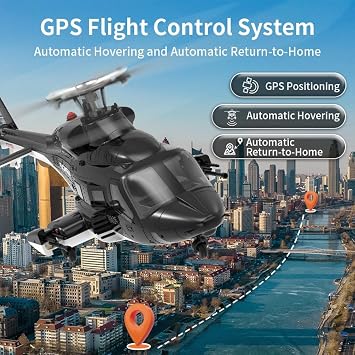F02S 1/34 Scale GPS RC Helicopter with Auto Return, 2.4G 8CH Smart 6G Flybarless Simulation RC Helicopter with LIDAR-TOF Altitude Hold & Optical Flow Positioning