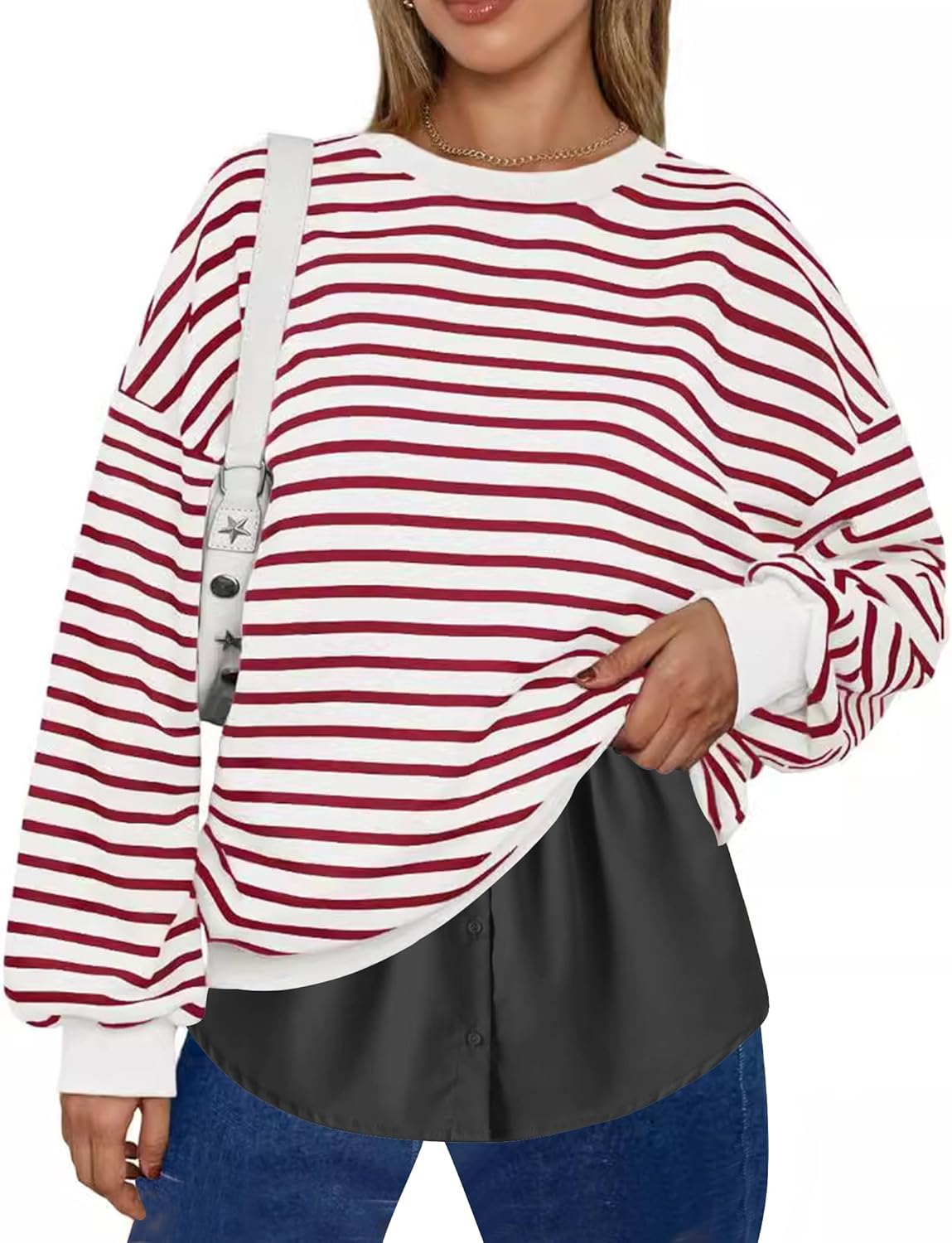 Girstunm Women's Shirt Extender Mini Adjustable Underskirt Removable Layered Sweep Shirt with Buttons - Image 3