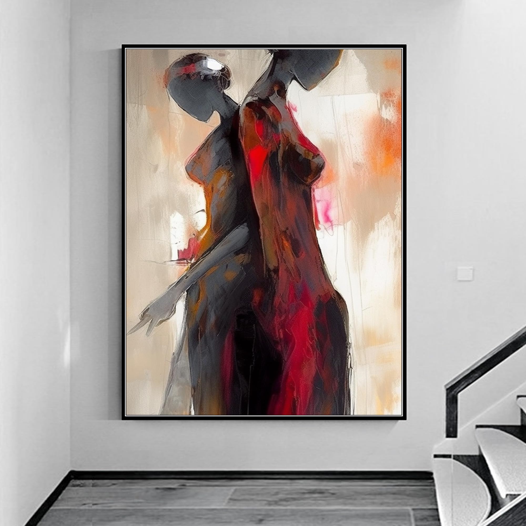 Amazon.com: Yahedoba Abstract double girl oil painting photo on