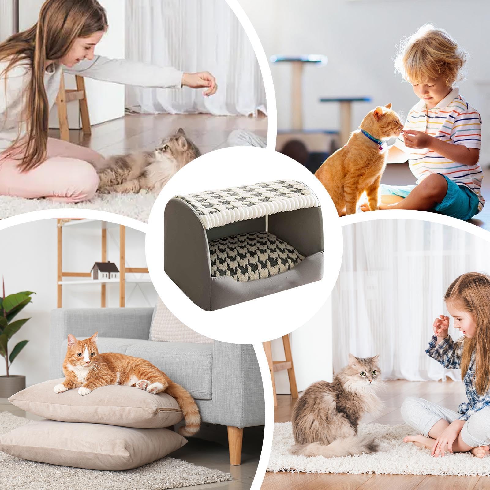 Gemütliches kleines Haustierbett | Indoor Kätzchen Versteck | Rutschfestes wasserdichtes Katzenhaus | Haustierbett für Indoor-Katzen, bequemes Katzenzubehör, perfektes Versteck für Katzen und Kätzchen
