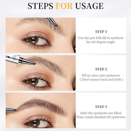 Miniatura 5 de Lápiz de cejas Microblading Pen  Maquillaje de ojos Pluma de cejas Micro 4 puntos Pluma de cejas Lift & Snatch Eyebrow Microblading Pen Long Lasting