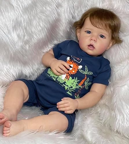 Zero Pam Lifelike Reborn Baby Dolls Boy 20 inch Realistic Baby Doll Soft Silicone Vinyl Full Body Real Looking Reborn Doll Eyes Open wiht Hair for