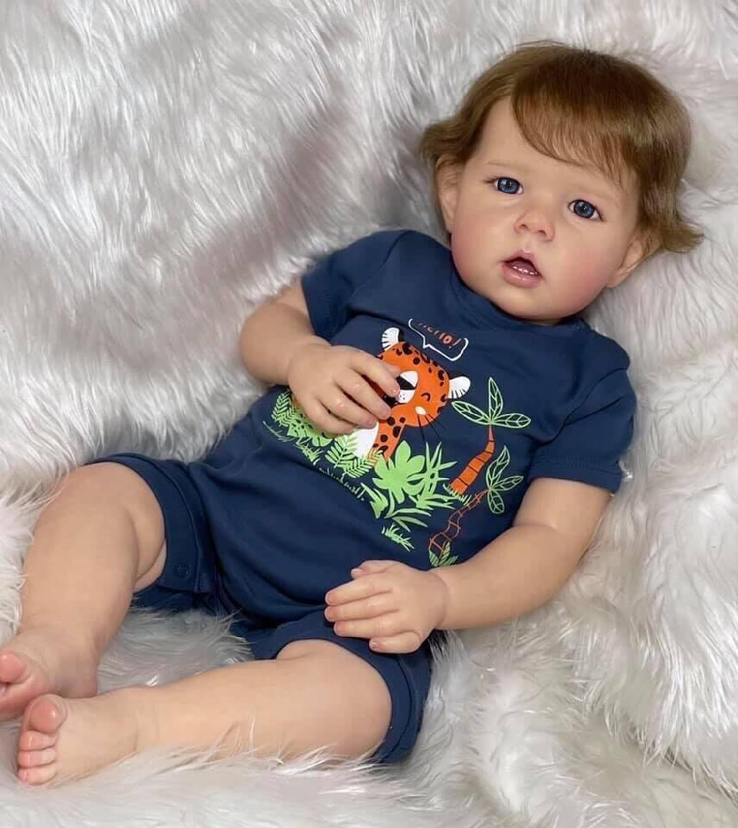 Zero Pam Lifelike Reborn Baby Dolls Boy 20 inch Realistic Baby Doll Soft Silicone Vinyl Full Body Real Looking Reborn Doll Eyes Open wiht Hair for Kids Aged 3+with Bottle & Pacifier