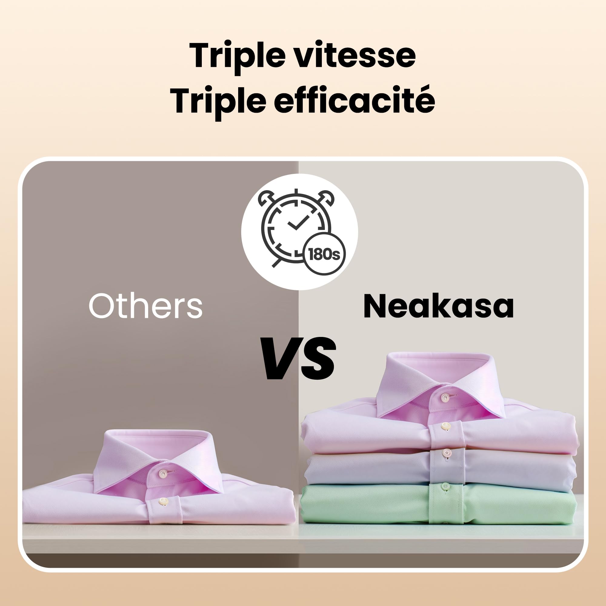 Neakasa Magic 1 Défroisseur vapeur portable avec aspiration, compact et pliable, pas de planche à repasser nécessaire, utilisation à une main