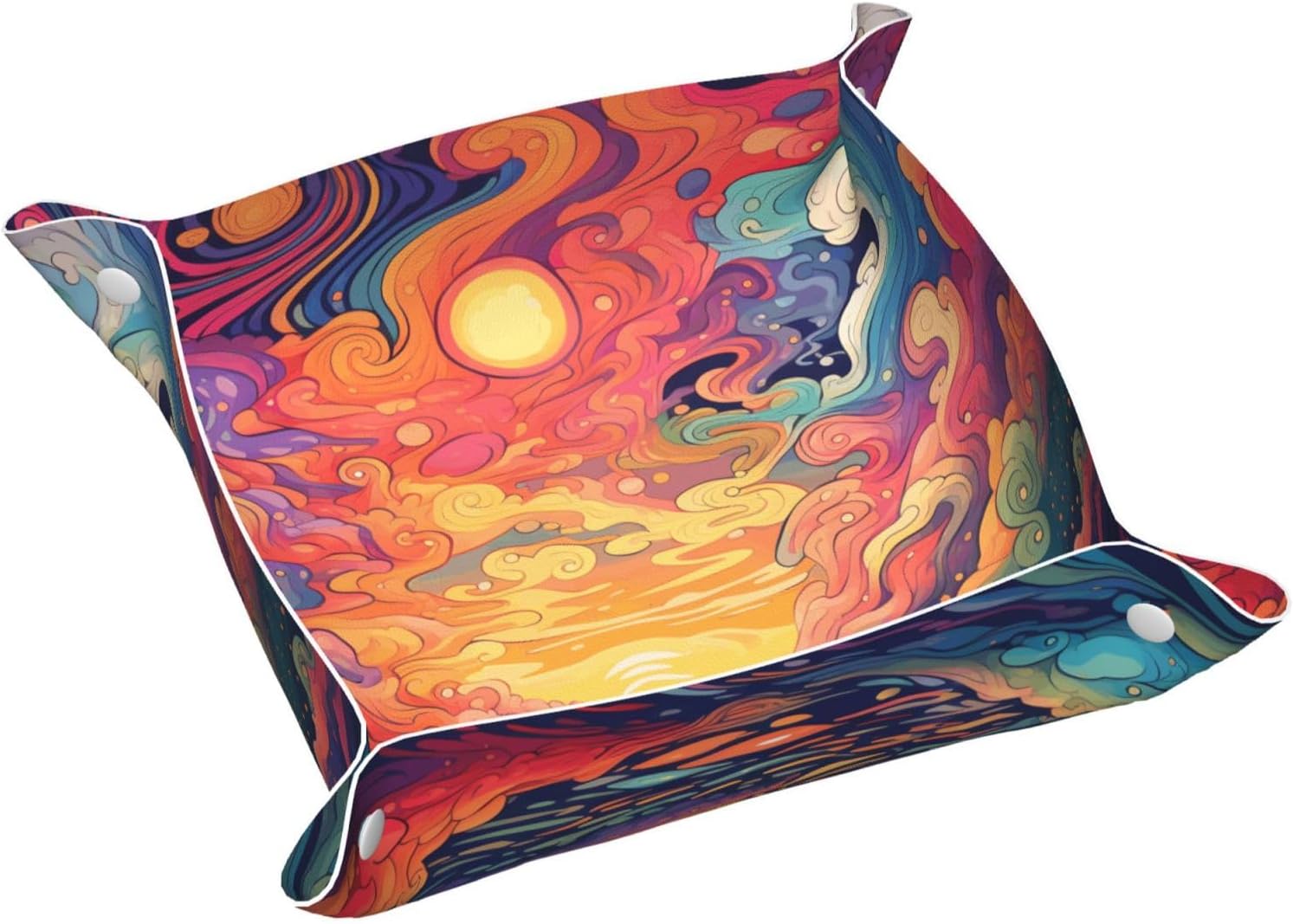 Art Colorful Sky Valet Tray for Women Bedside Vanity Trays, S
