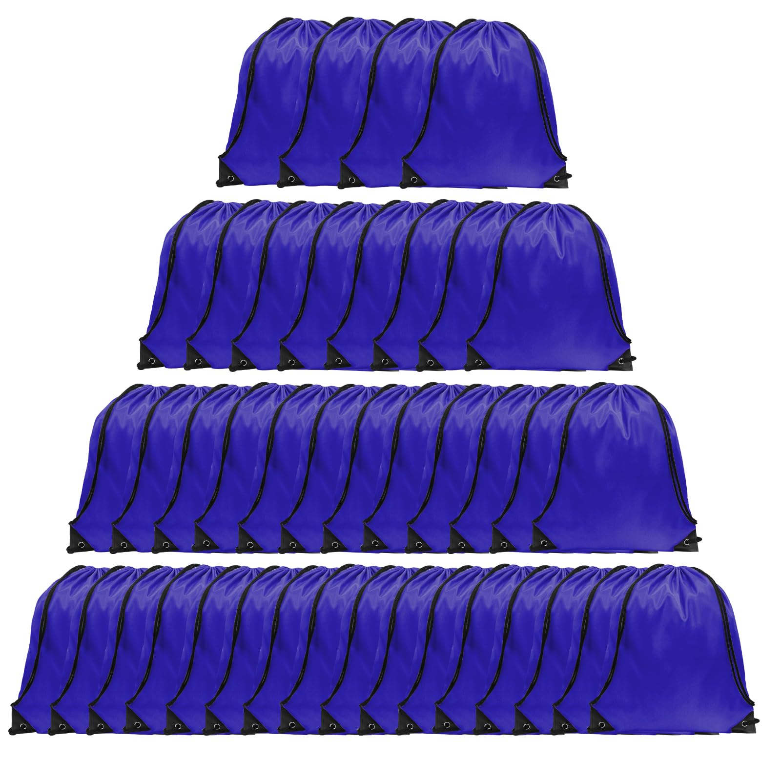GoodtoU Drawstring Bags, Nylon Backpacks with Drawstring - Cinch Sack Gym Bags for Sport, Traveling, Team (Blue, 40Pcs)