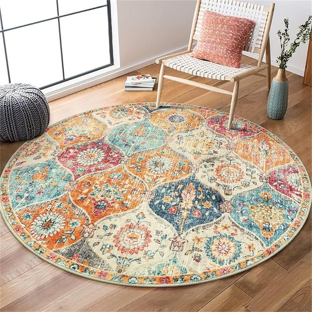 SSDDLZEQ Premium durable range Round Office Chair Mat, Suitable For Carpets And Hardwood Floors(Orange,140cm)