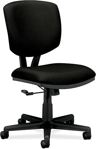 Miniatura 3 de HON Volt - Silla de oficina ergonómica sin brazos ajustable con inclinación central, silla giratoria reclinable, tela negra + alfombrilla para silla