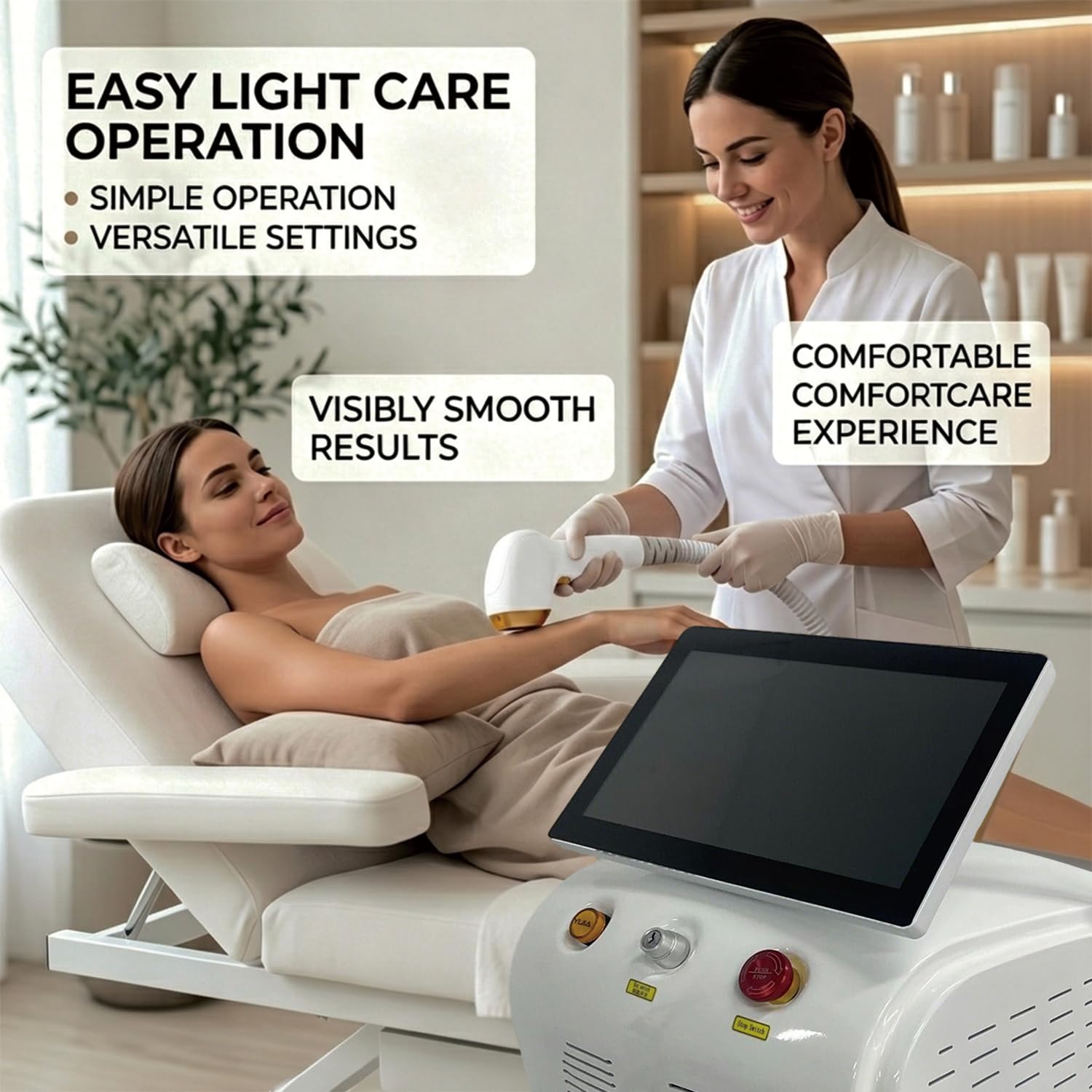 Tragbares Schönheitspflegegerät mit kühlendem Touch-Display, multifunktionale Körperpflege-Ausrüstung für Salon, Spa und Heimgebrauch