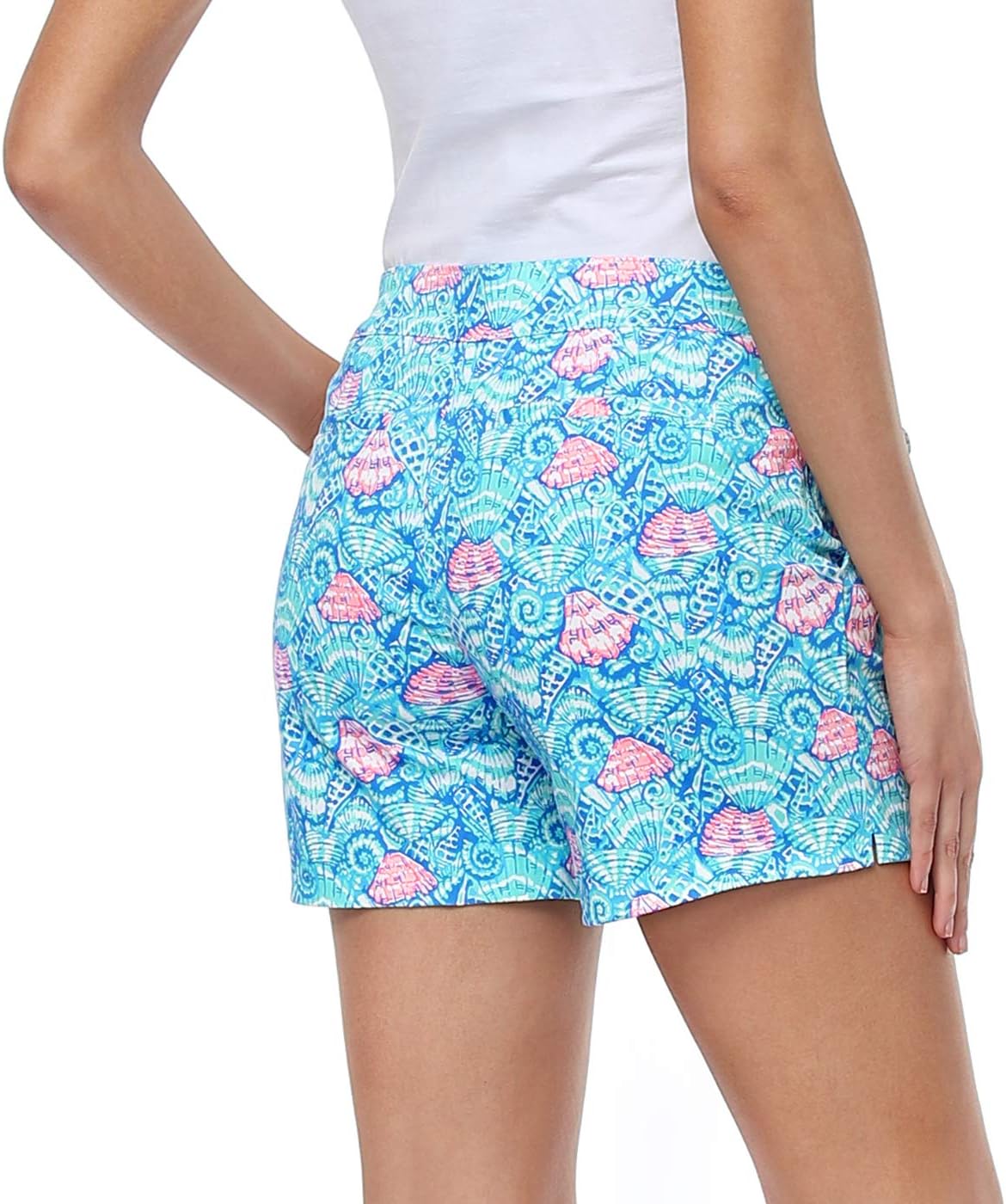 HDE Chino Shorts for Women 5" Inseam High Waisted Casual Stretch Summer Shorts - Image 3