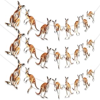 Kangaroo Party Decorations 3Pcs Kangaroo Banner Realistic Kangaroo Garland Australian Animal Banner for Boys Girls Birthday Party Baby Shower Supplies