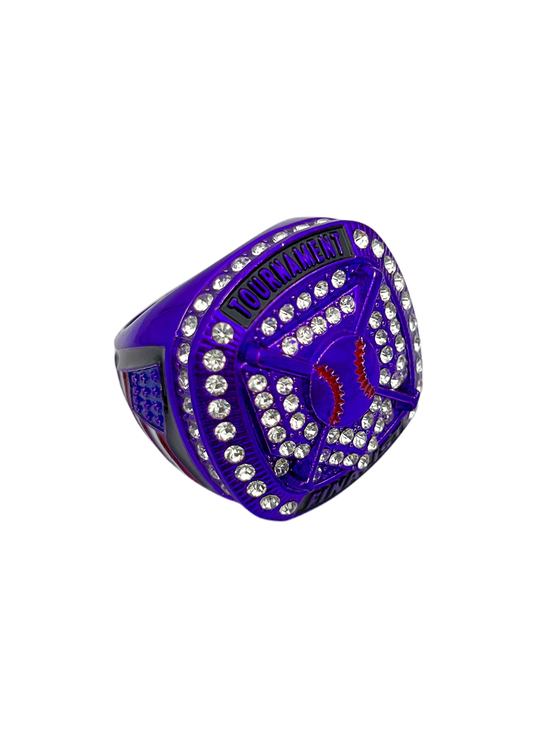 Generic Discount Sports Rings HOME PLATE FINALIST RING — PURPLE BODY, CLEAR STONE Premium Clear,Purple