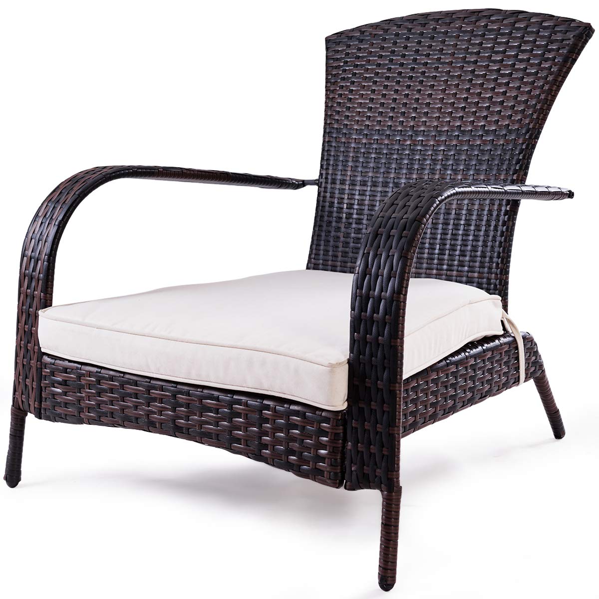 DREAMADE Rattan Garden Armchair with key dimensions labeled
