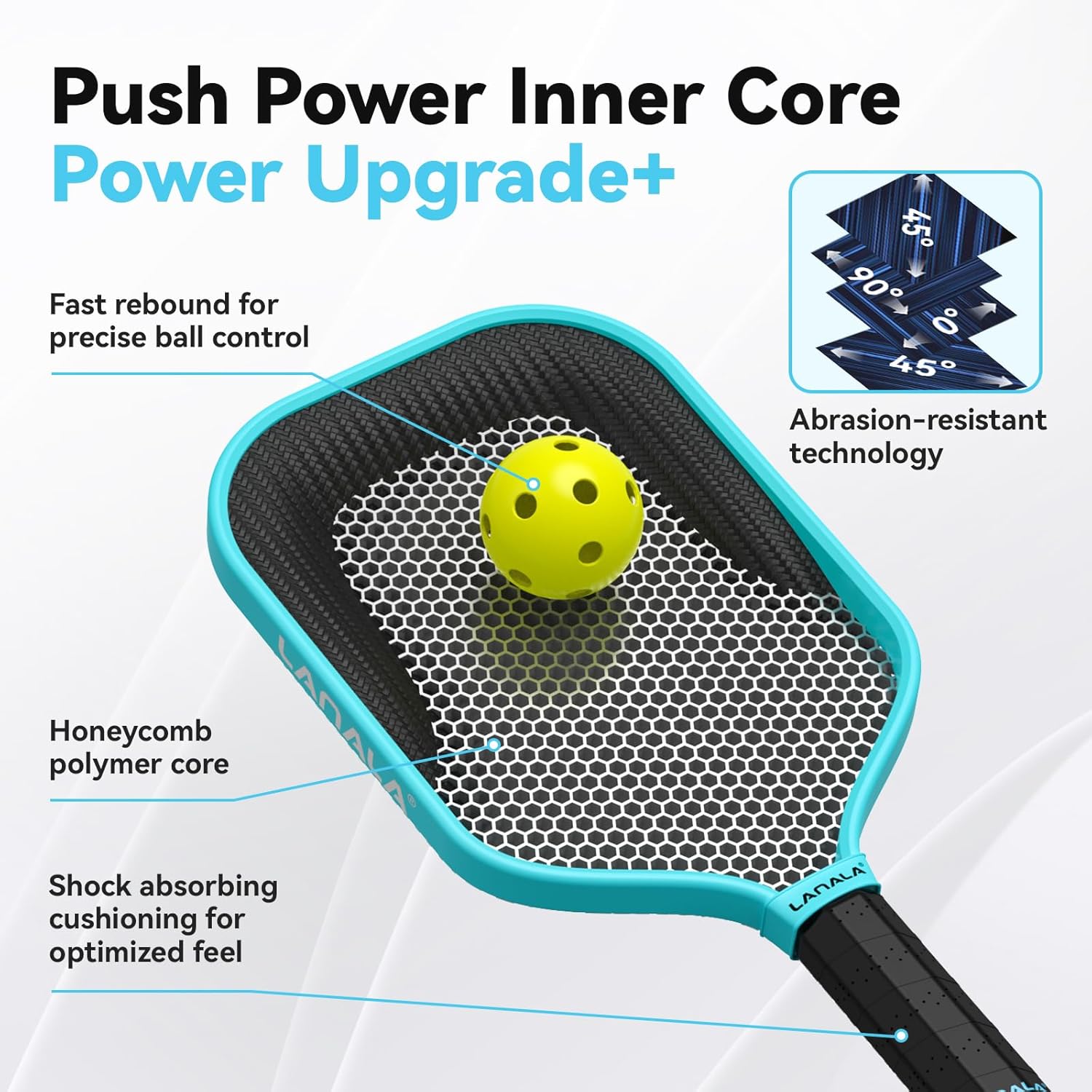 Pickleball Paddle, Raw Carbon Fiber T700 Abrasion-Resistant Surface, 16MM Polypropylene Honeycomb core, USAPA Approved, High Grit,The Pickleball Paddle Designed for Control Spin & Consistency