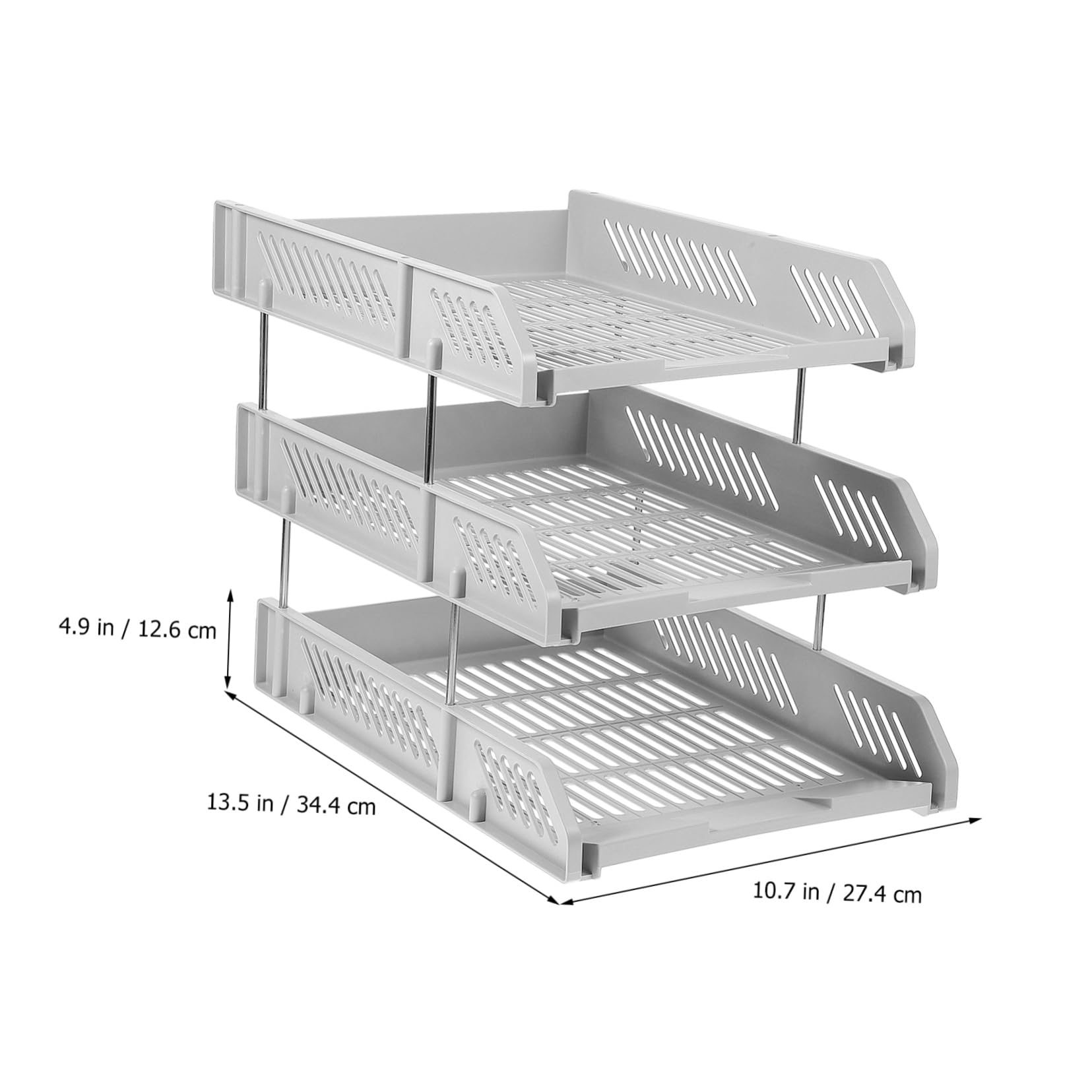 Organizador de Archivos Horizontal de Plástico de Varios Niveles | Bandeja para Cartas, Almacenamiento Multicapa, Estable y Resistente, Estilo Elegante para Oficina