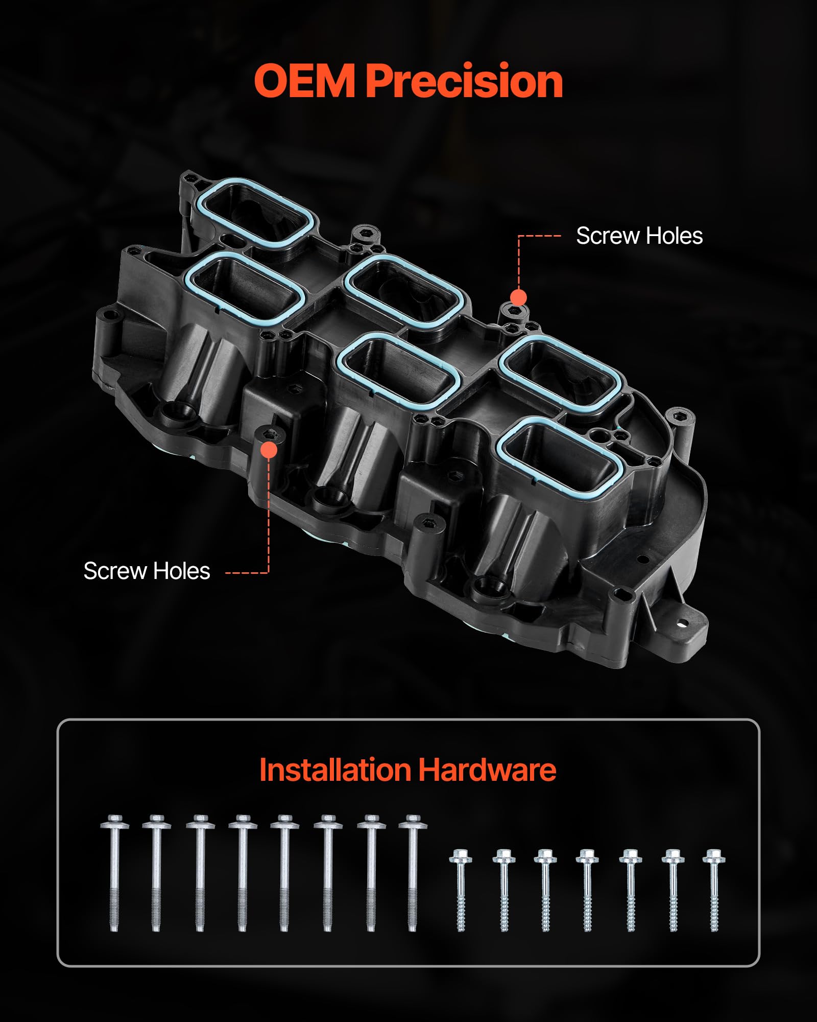 VEVOR Collettore di Aspirazione con Guarnizione, Compatibile con Grand Cherokee 2011-2015, la Sostituzione del Collettore 3009-167ALU, 051 841 99 AF, 051 841 99 AD, 051 841 99 AE, Alta Qualità