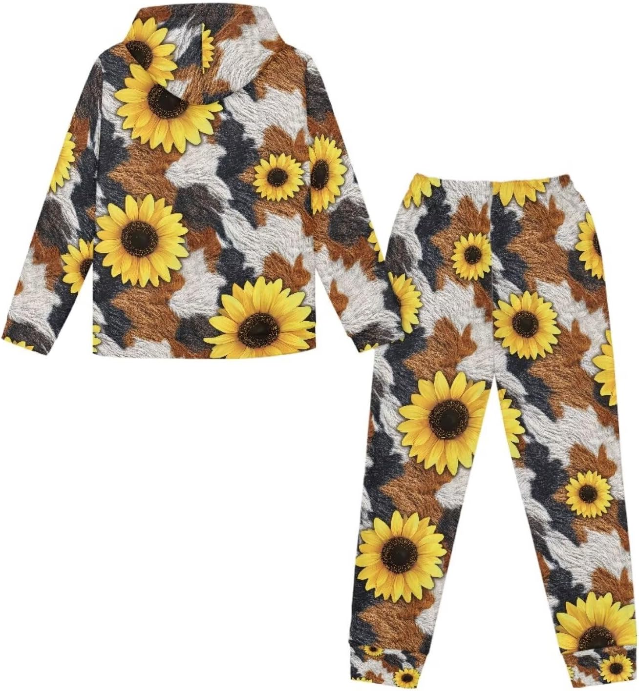 Girls 2 Piece Outfits Soft Winter Hooded Pullover Outfits Fashion Hoodie and Sweatpants Outfit