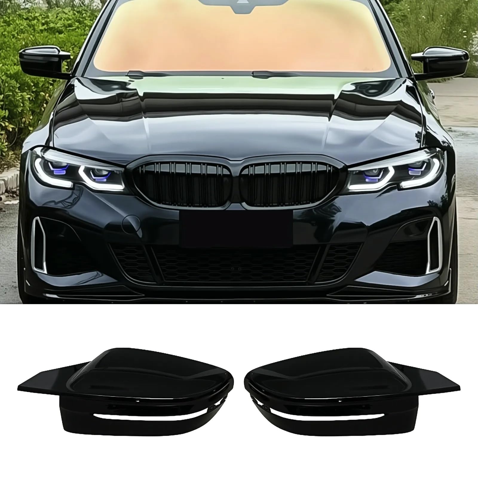 Hengjiayao Spiegelkappen, 1 Paar Auto Rückspiegel Kappe Tür Rückspiegel Abdeckung für BMW 3er G20 G21/4er G22 G23 G26/5er G30 G31/7er G11 G12 /8er G14 G15 G16 Nur Modell mit linkem Ruder