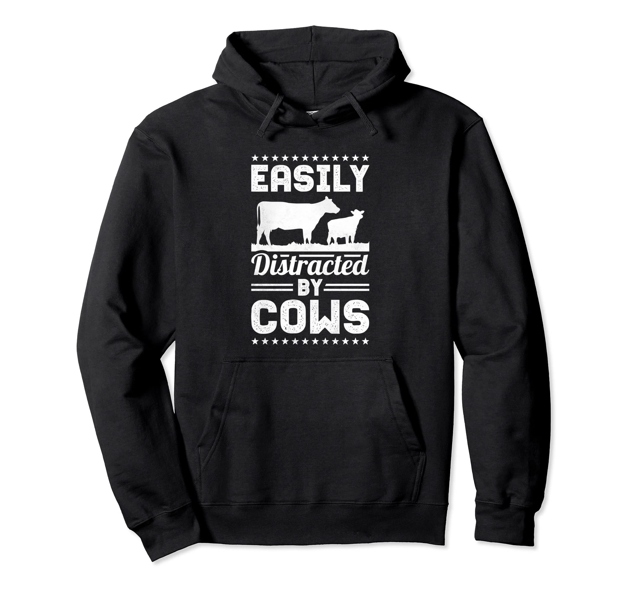 Easily Distracted By Cows Pullover Hoodie