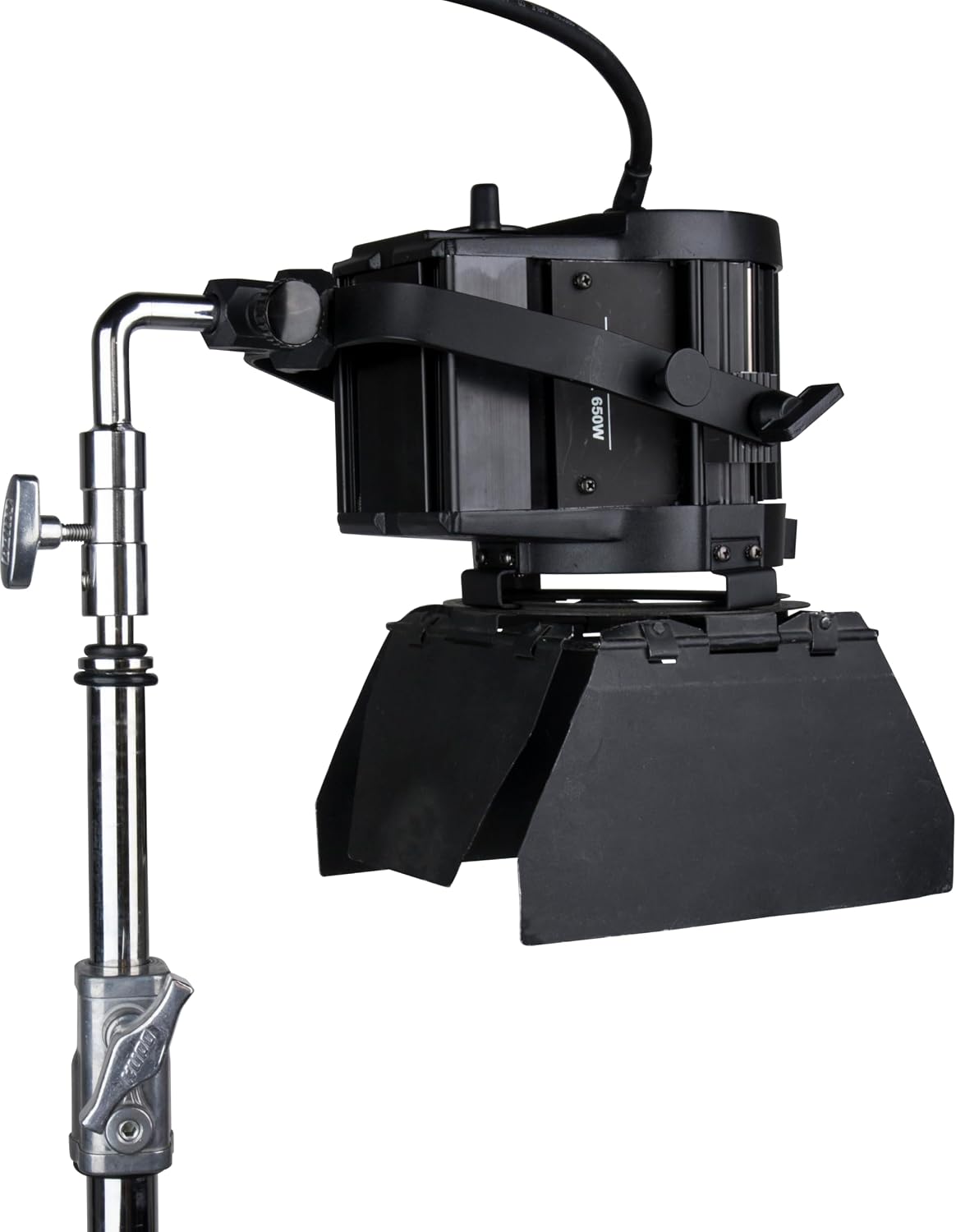 Kupo Right Angle Baby Adapter for Fixed 90° Offset Mounting on Baby Pins with Convertible Junior Base for Studio Lighting and Grip Rigging Applications (KG023712)