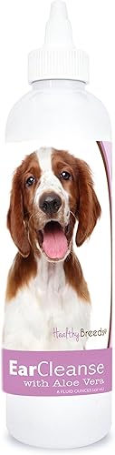 Healthy Breeds - Limpiador de oídos con aloe vera - Formulado por veterinarios para desodorizar, limpiar, secar y acidificar el canal auditivo -