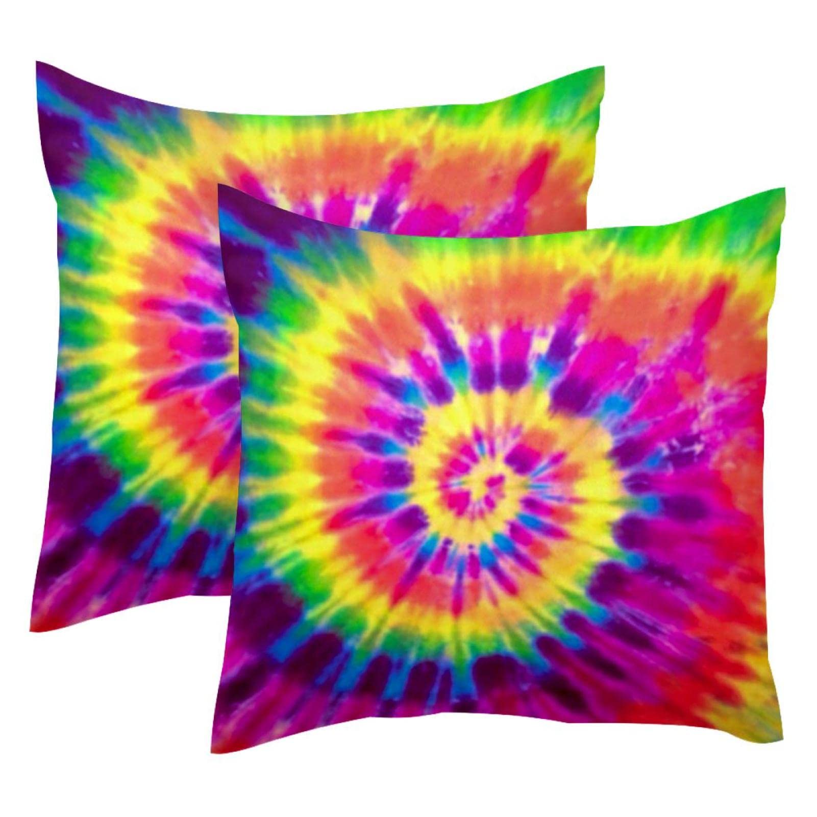 Housses de Coussin Lombaire Douces et Confortables Tie Dye Lot de 2