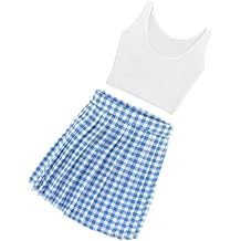 Stylish Handmade Accessories Pleated Skirt for 13 Dolls Dress to Impress , Blue White