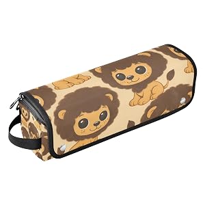 Cartoon Lion Hair Tools Travel Bag Portable Hair Accessory Organizer with Heat Resistant Mat 2 in 1 Curling