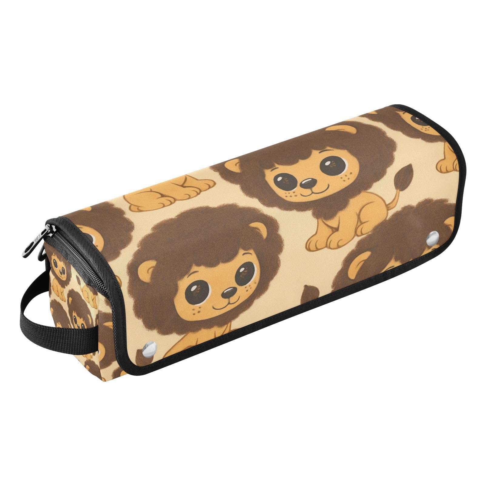 Cartoon Lion Hair Tools Travel Bag Portable Hair Accessory Organizer with Heat Resistant Mat 2 in 1 Curling