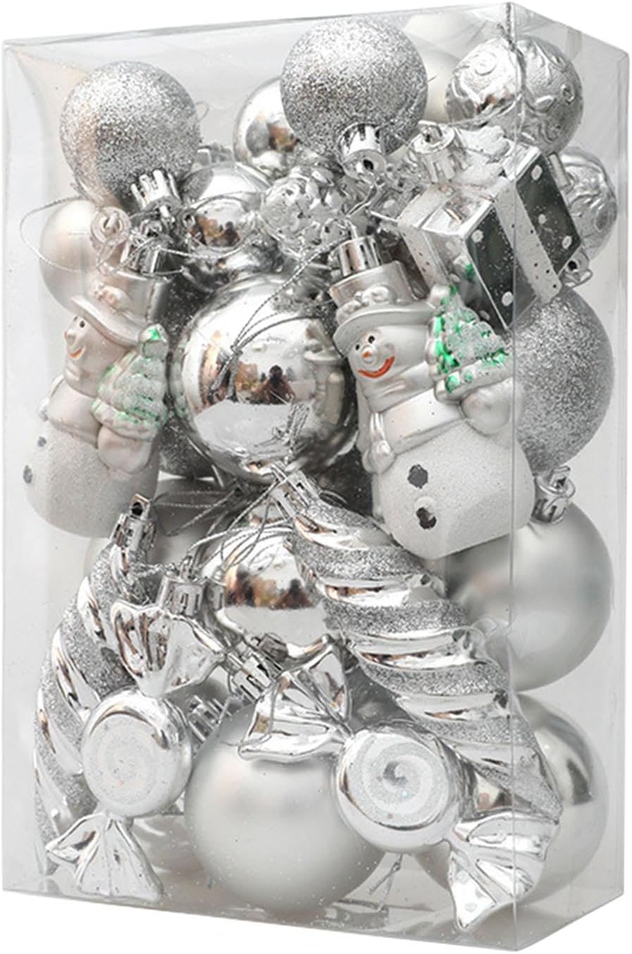 Ball Ornaments Decorative Baubles Christmas Tree Decorations Set for Birthday, 11.5x8x15 cm
