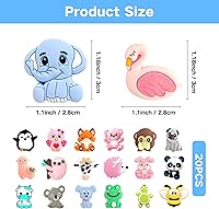 Vista 4 de 20 piezas de protectores para puntas de agujas de tejer con lindos animales, protectores para agujas de tejer, tamaño US 2.5-13 (3mm-9mm)