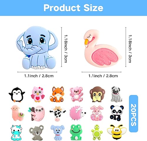 Miniatura 4 de 20 piezas de protectores para puntas de agujas de tejer con lindos animales, protectores para agujas de tejer, tamaño US 2.5-13 (3mm-9mm)