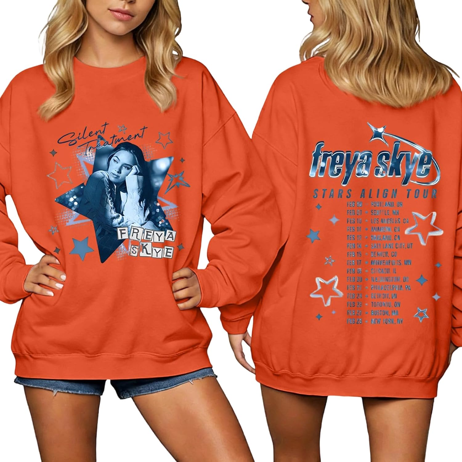 Fre-ya Skye Stars Align Tour Sweatshirt for Women, Concert Merch Fashion Graphic Sweatshirts Long Sleeves Sweater - Image 2
